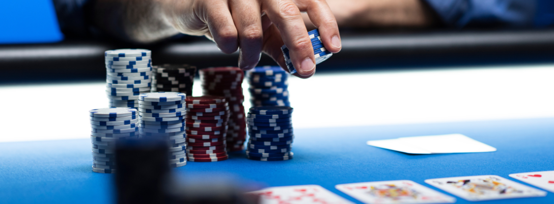 Person Gambling on Poker in Las Vegas